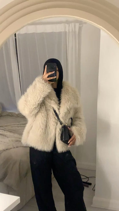 Freizeitjacke mit Revers aus Polyester für Damen