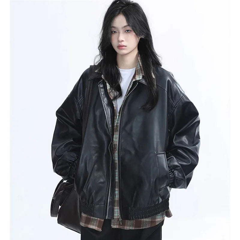 Women's PVC Faux Leather Jacket
