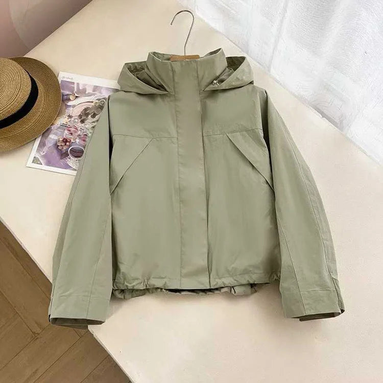 Women's Hooded Nylon Windbreaker Jacket