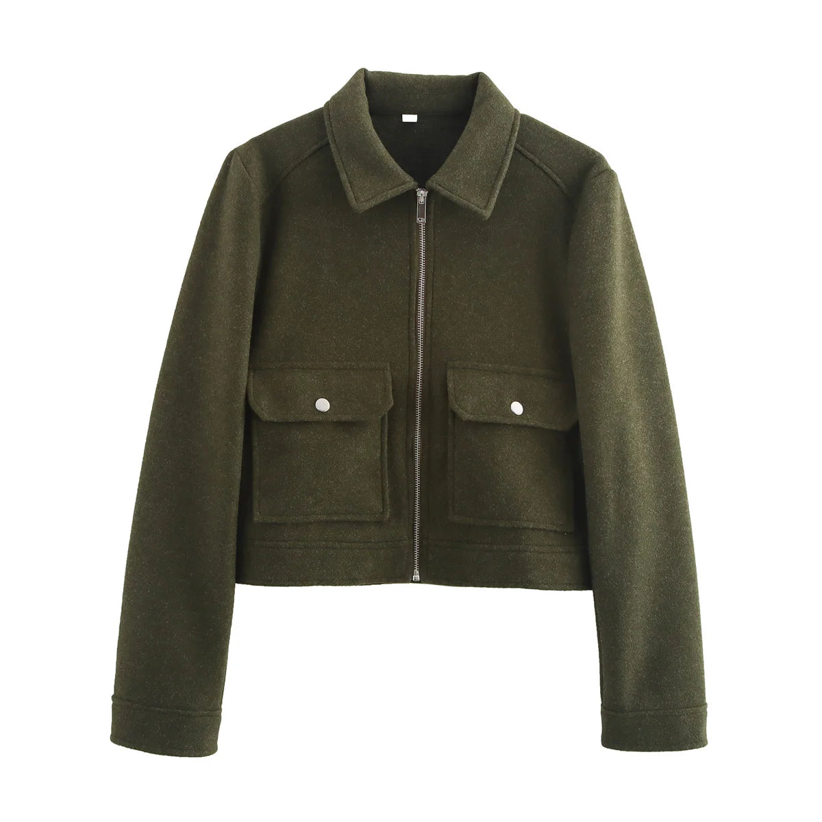 Women's Loose Polyester Zip Jacket