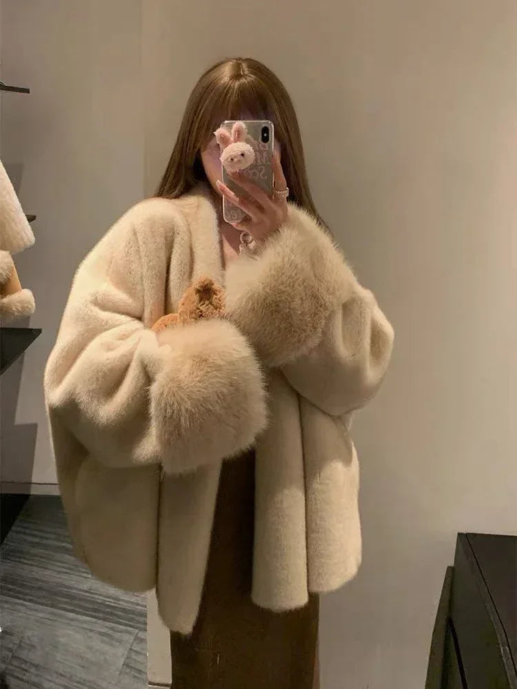 Women's Plush Polyester Winter Coat