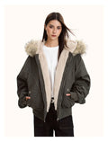 Women's Fur-Collar Hooded Puffer Jacket