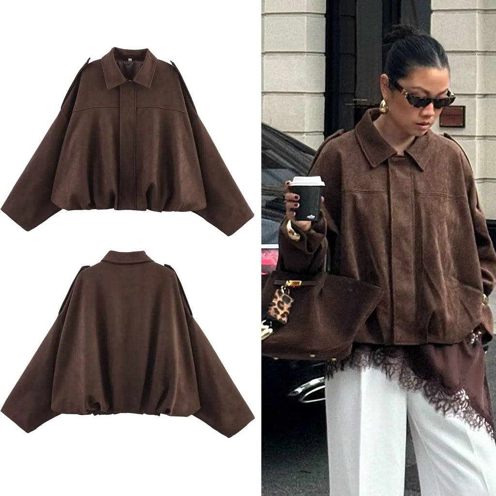 Women's Loose Polyester Streetwear Jacket