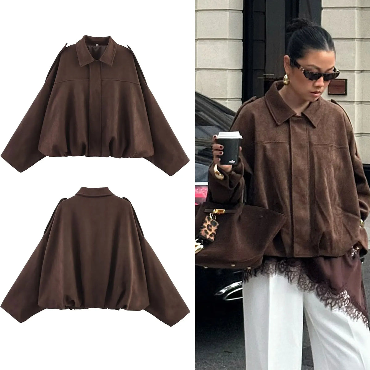 Women's Loose Polyester Streetwear Jacket