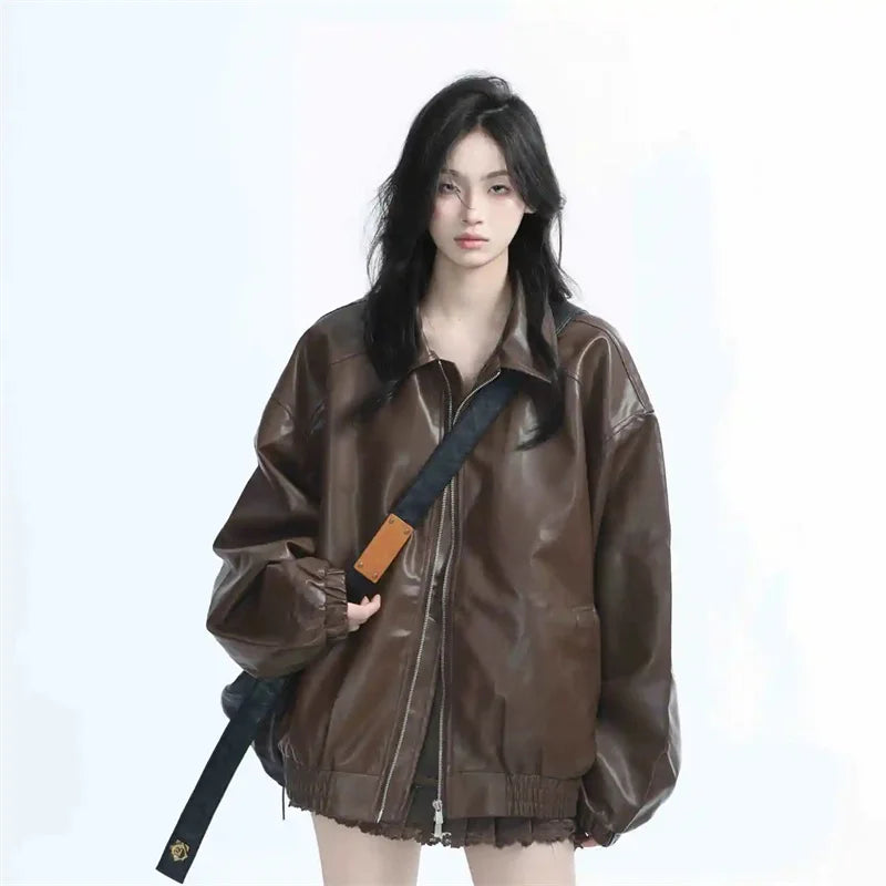 Women's PVC Faux Leather Jacket