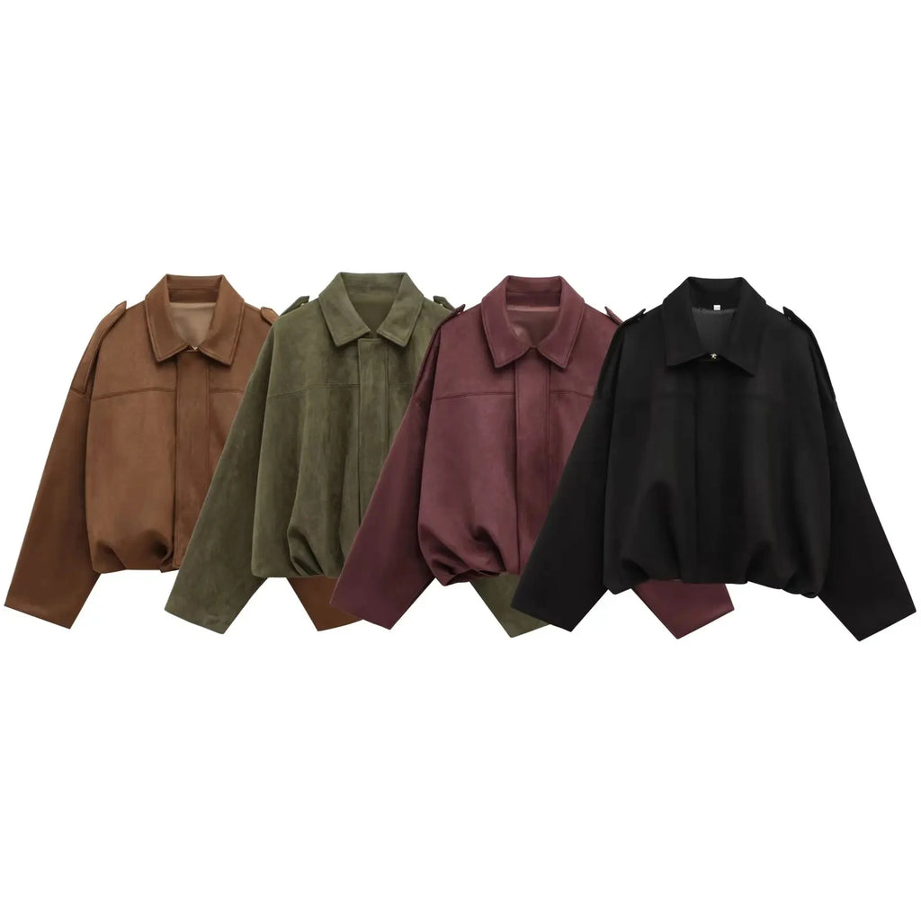 Women's Loose Polyester Streetwear Jacket