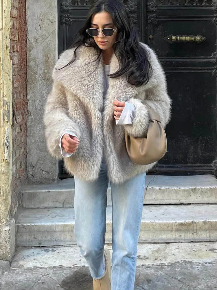 Women's Polyester Casual Lapel Jacket