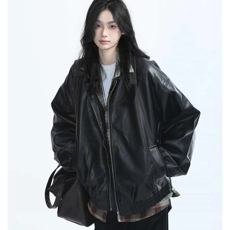Women's PVC Faux Leather Jacket