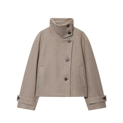 Damen-Wintermantel aus Polyester, locker geschnitten