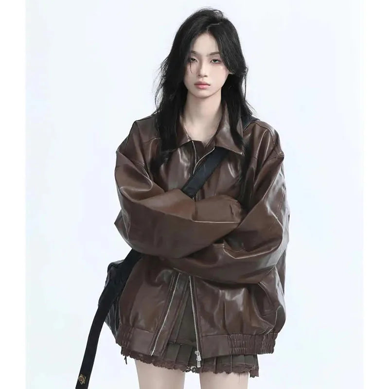 Women's PVC Faux Leather Jacket
