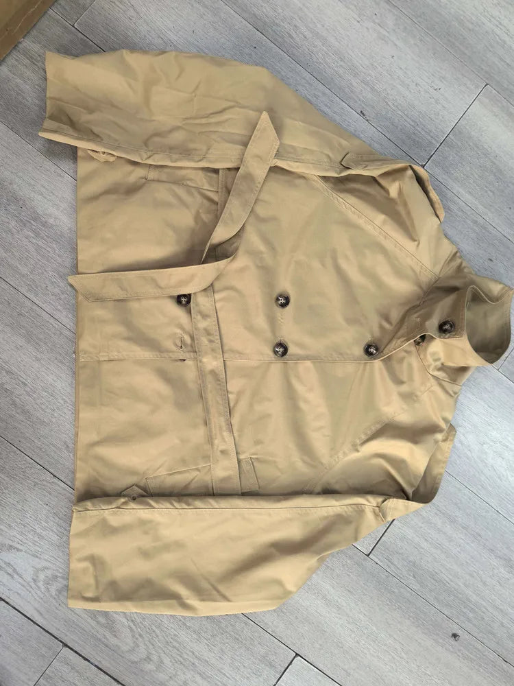 Women's Polyester Double-Breasted Turtleneck Jacket