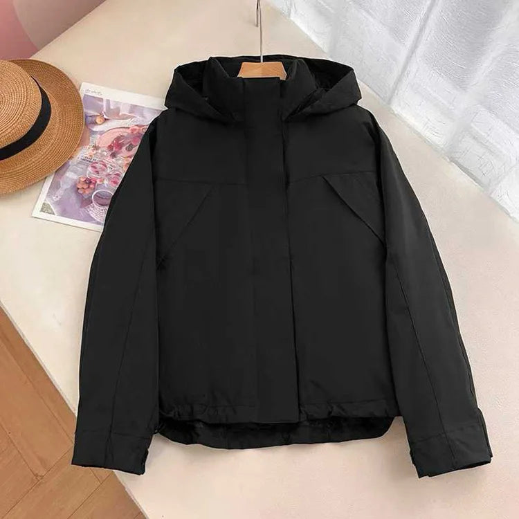 Women's Hooded Nylon Windbreaker Jacket