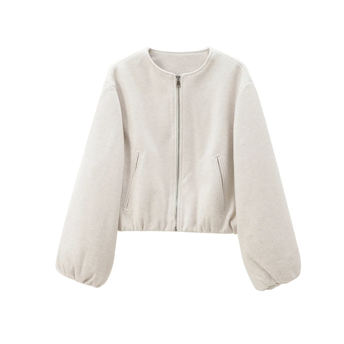 Kurze Fleece-Bomberjacke für Damen