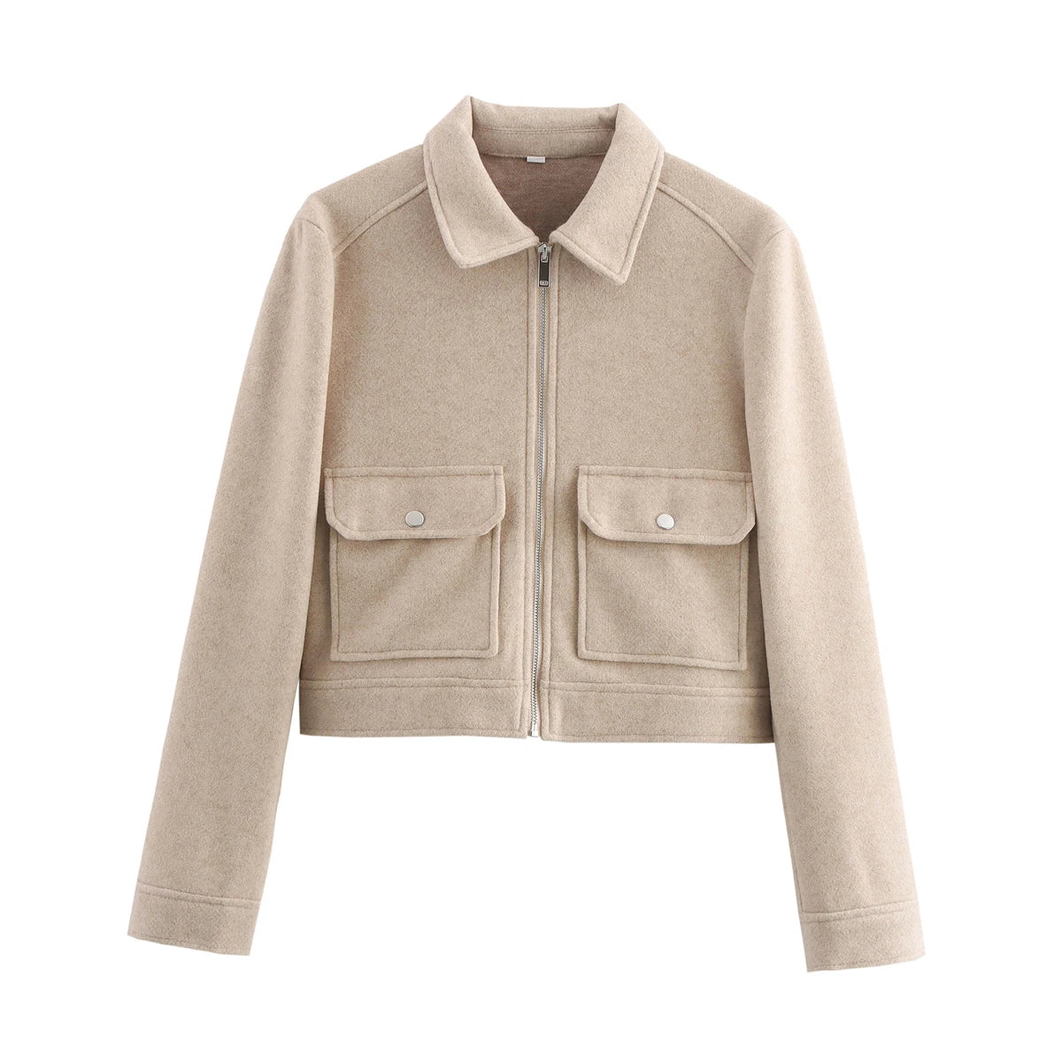 Women's Loose Polyester Zip Jacket