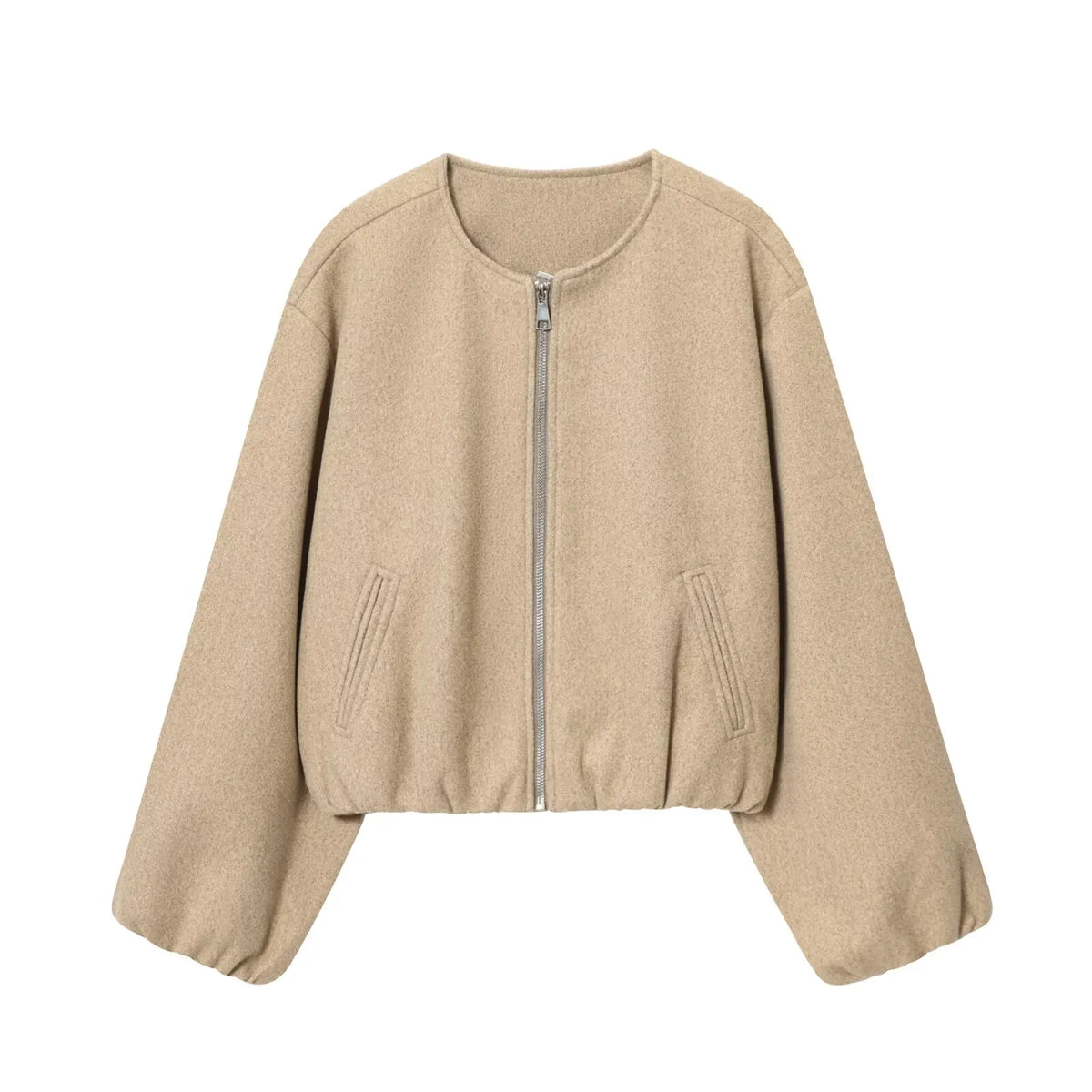 Kurze Fleece-Bomberjacke für Damen