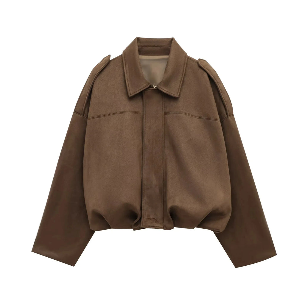 Women's Loose Polyester Streetwear Jacket