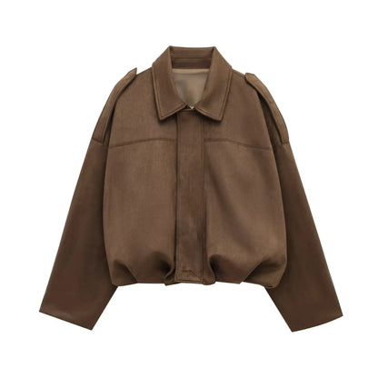 Veste streetwear ample en polyester pour femme