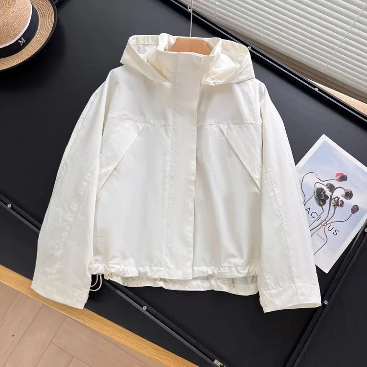 Women's Hooded Nylon Windbreaker Jacket