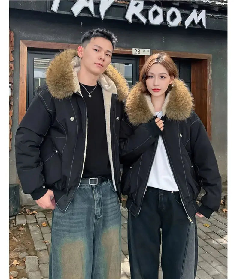 Women's Fur-Collar Hooded Puffer Jacket