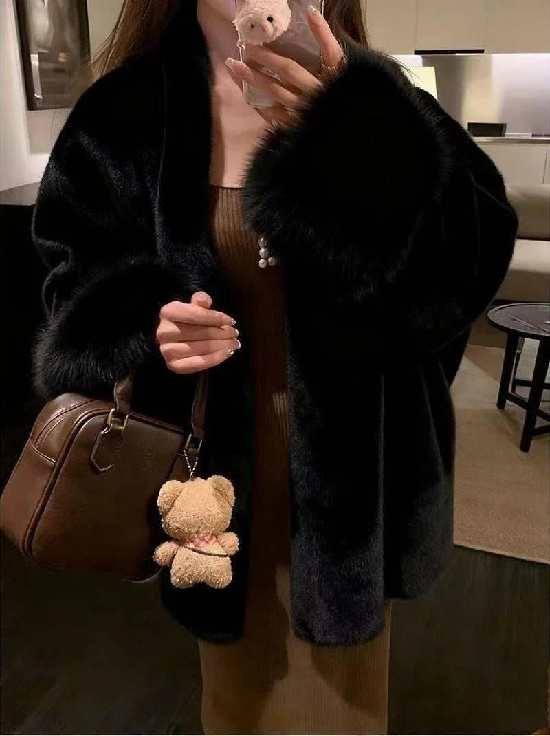 Women's Plush Polyester Winter Coat