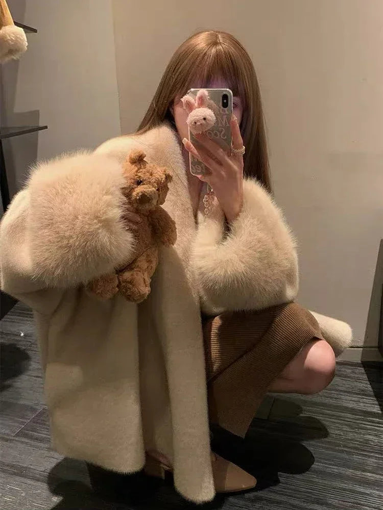 Women's Plush Polyester Winter Coat