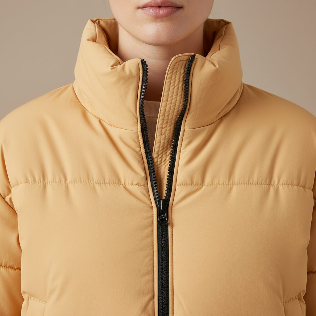 Veste matelassée à col montant en polyester pour femme