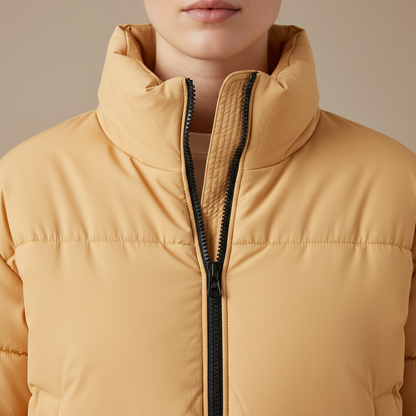 Veste matelassée à col montant en polyester pour femme