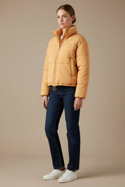 Veste matelassée à col montant en polyester pour femme