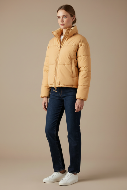 Veste matelassée à col montant en polyester pour femme
