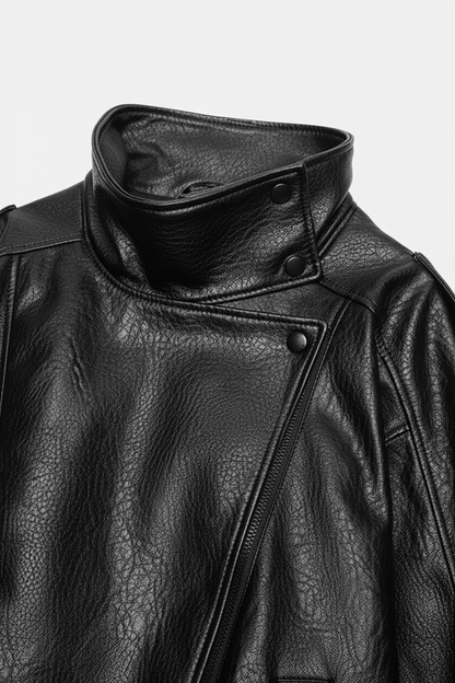 Black jacket material details
