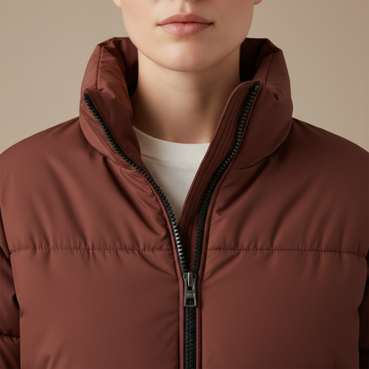 Veste matelassée à col montant en polyester pour femme