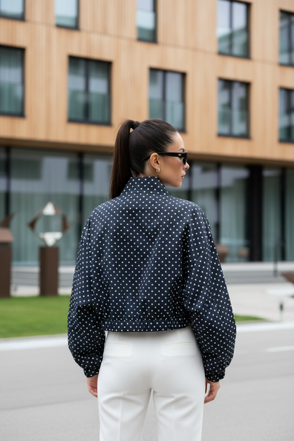Women's Polka Dot Bomber Jacket
