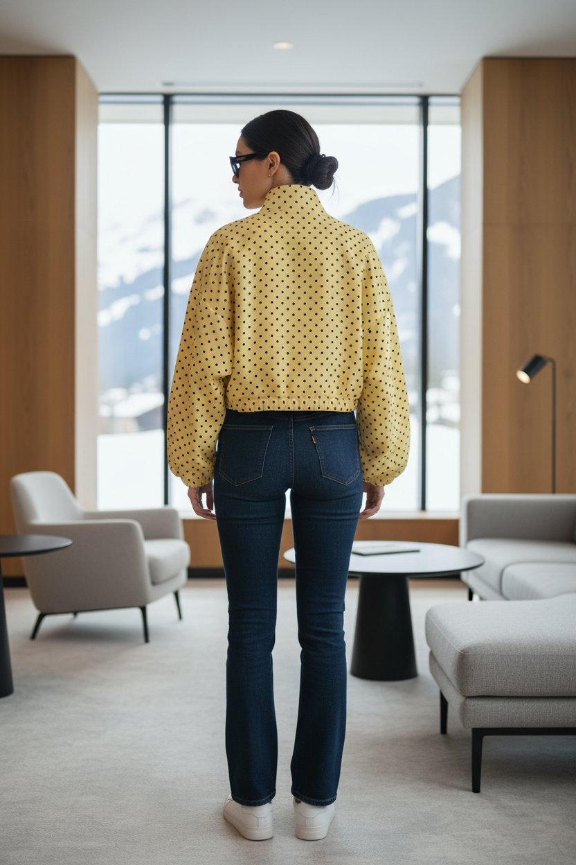 Women's Polka Dot Bomber Jacket