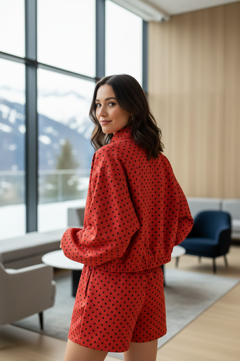 Women's Polka Dot Bomber Jacket