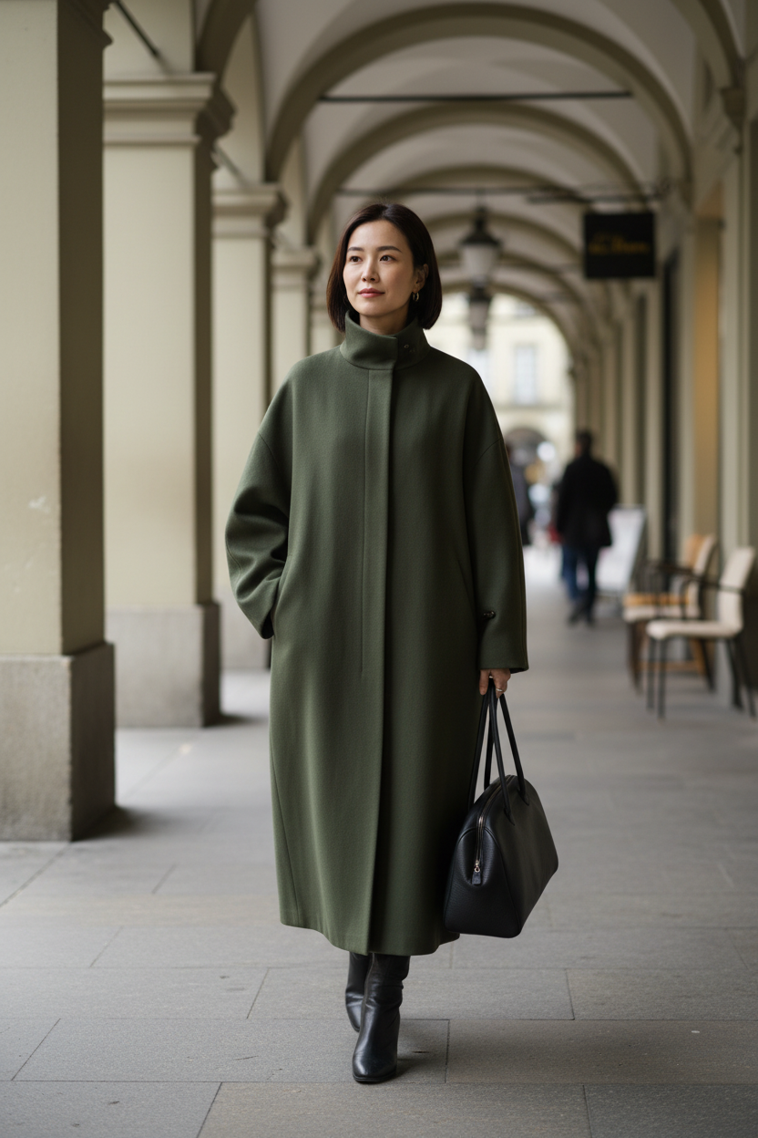 Women's Cotton Lyocell Long Coat