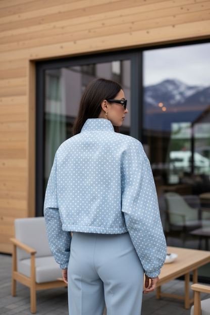 Women's Polka Dot Bomber Jacket
