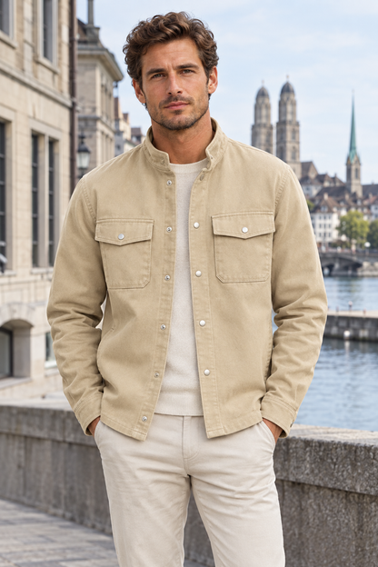 Surchemise en velours côtelé doublée polaire pour homme