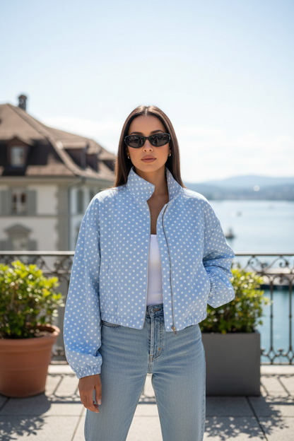 Women's Polka Dot Bomber Jacket