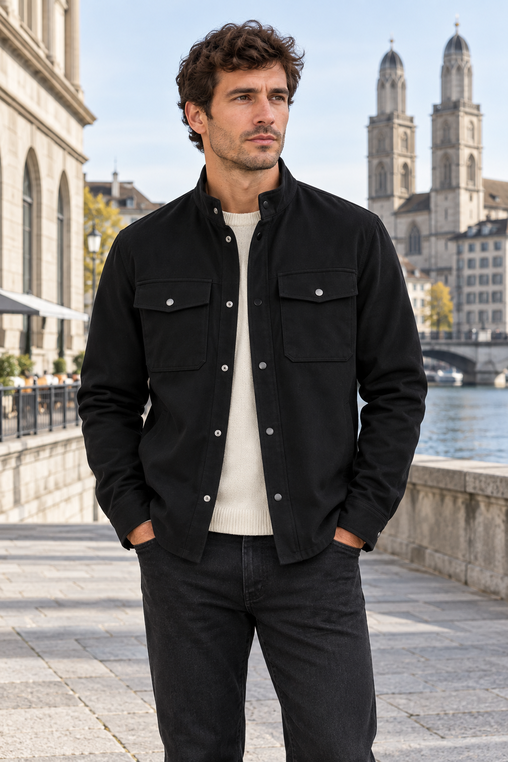 Surchemise en velours côtelé doublée polaire pour homme