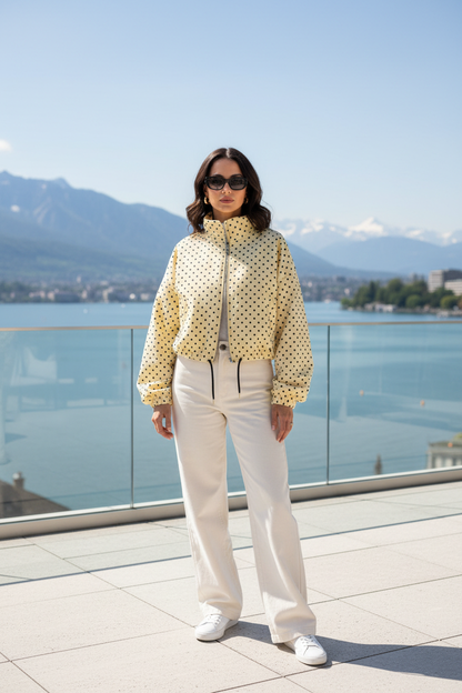 Women's Polka Dot Bomber Jacket