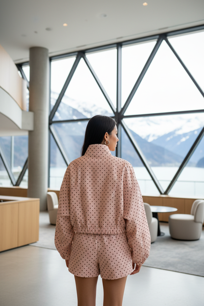 Women's Polka Dot Bomber Jacket