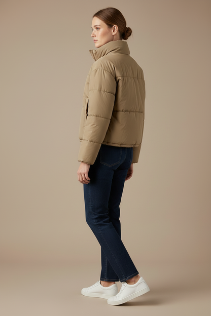 Veste matelassée à col montant en polyester pour femme