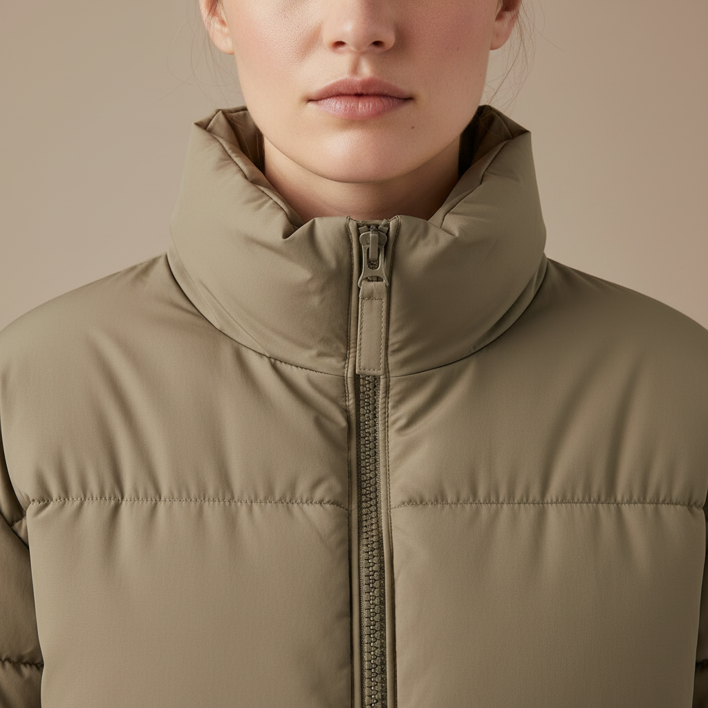 Veste matelassée à col montant en polyester pour femme
