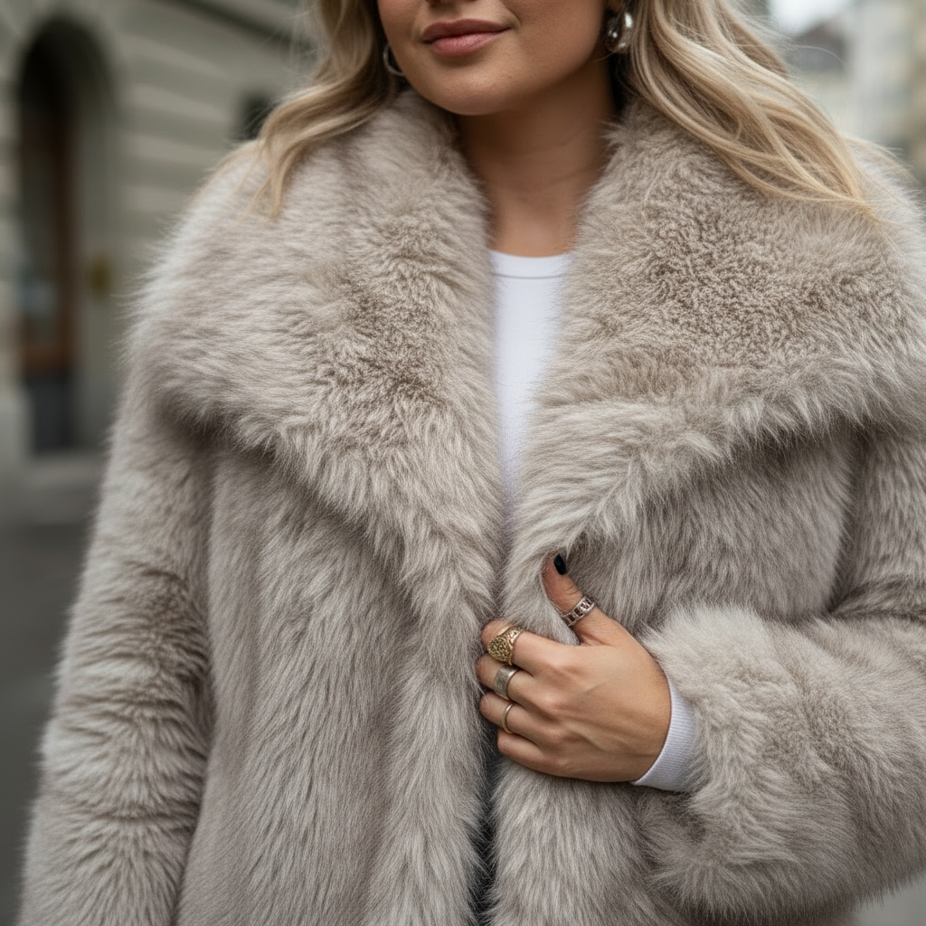 Freizeitjacke mit Revers aus Polyester für Damen