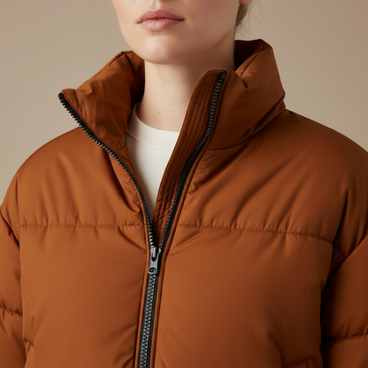 Veste matelassée à col montant en polyester pour femme