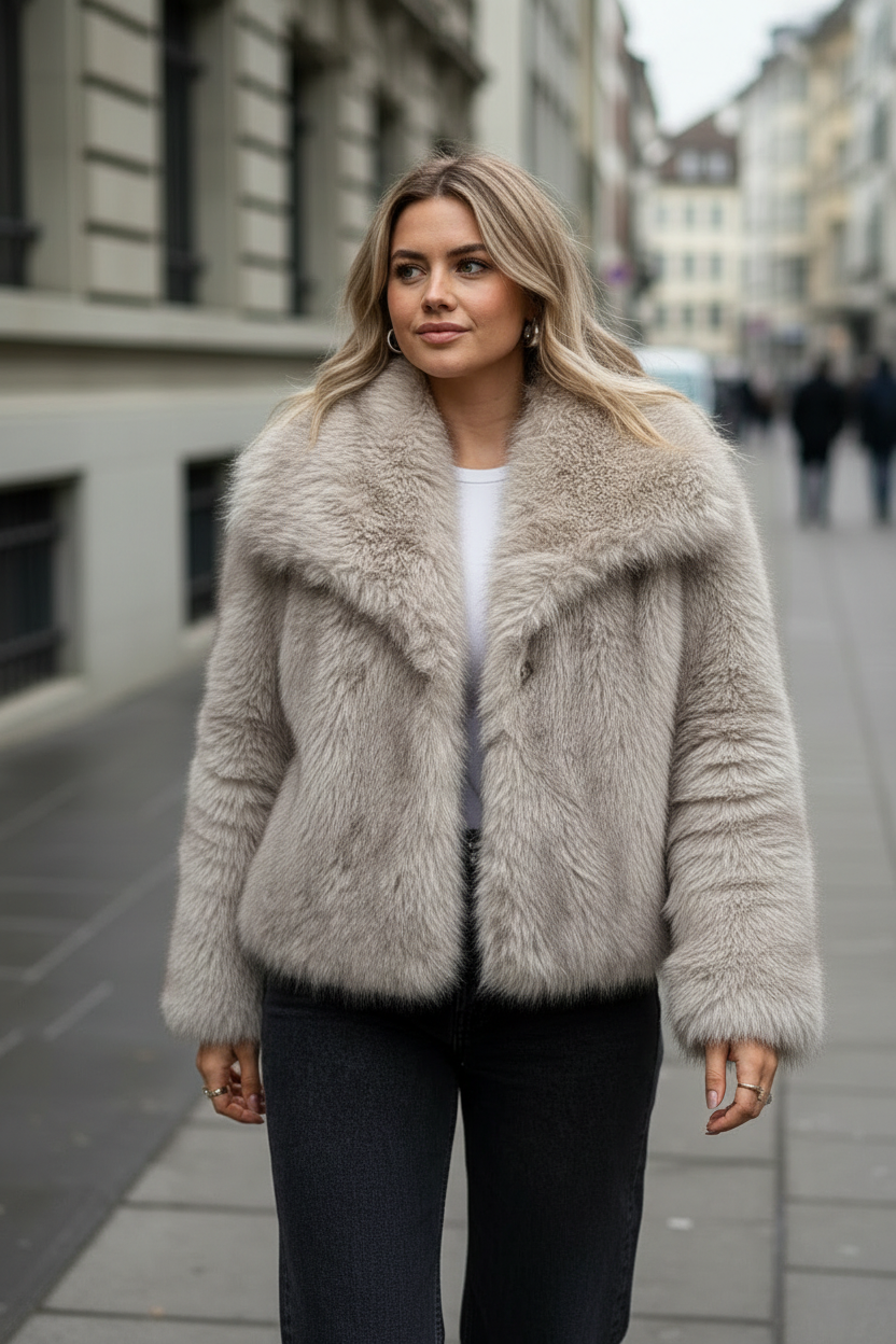 Freizeitjacke mit Revers aus Polyester für Damen
